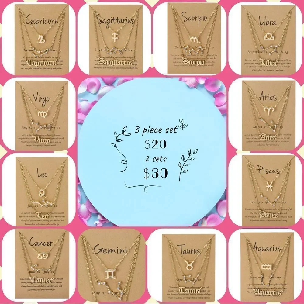 PISCES 3 PIECE SET ZODIAC, CONSTELLATION,‎ SIGNATURE NECKLACES